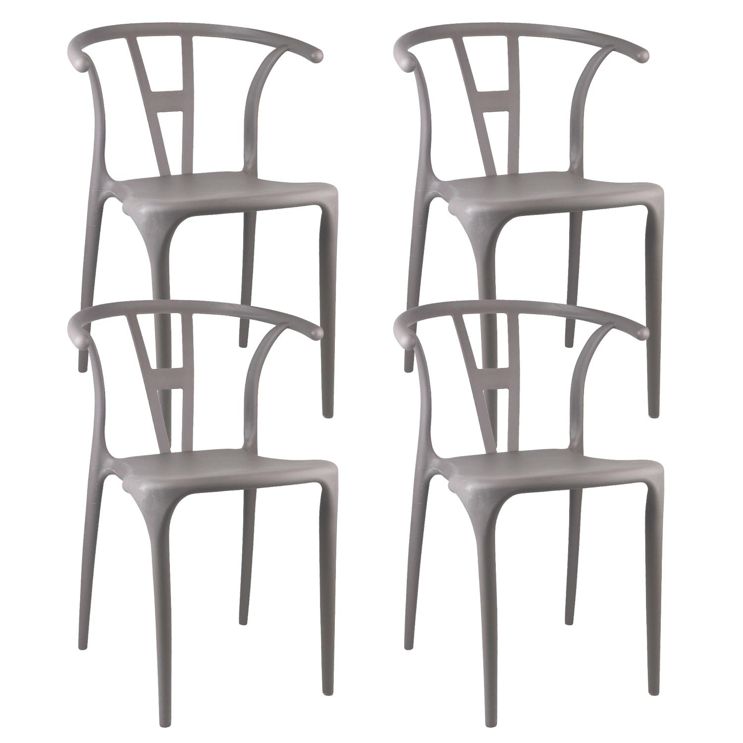 Pack 4 Sillas de Exterior Apilables Scarlett 75x52x49,5cm Thinia Home Sillas y Sillones de Exterior 1